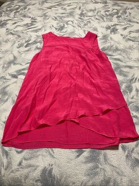 Christina B Women’s Sleeveless Layered Tunic Top in Hot Pink